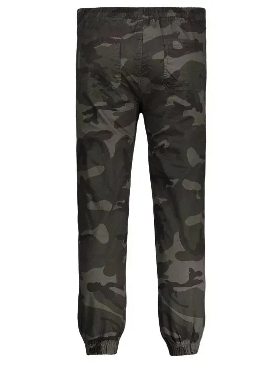 Trendy Drawstring Camo Jogger Pants