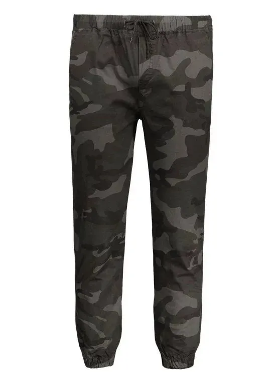 Trendy Drawstring Camo Jogger Pants