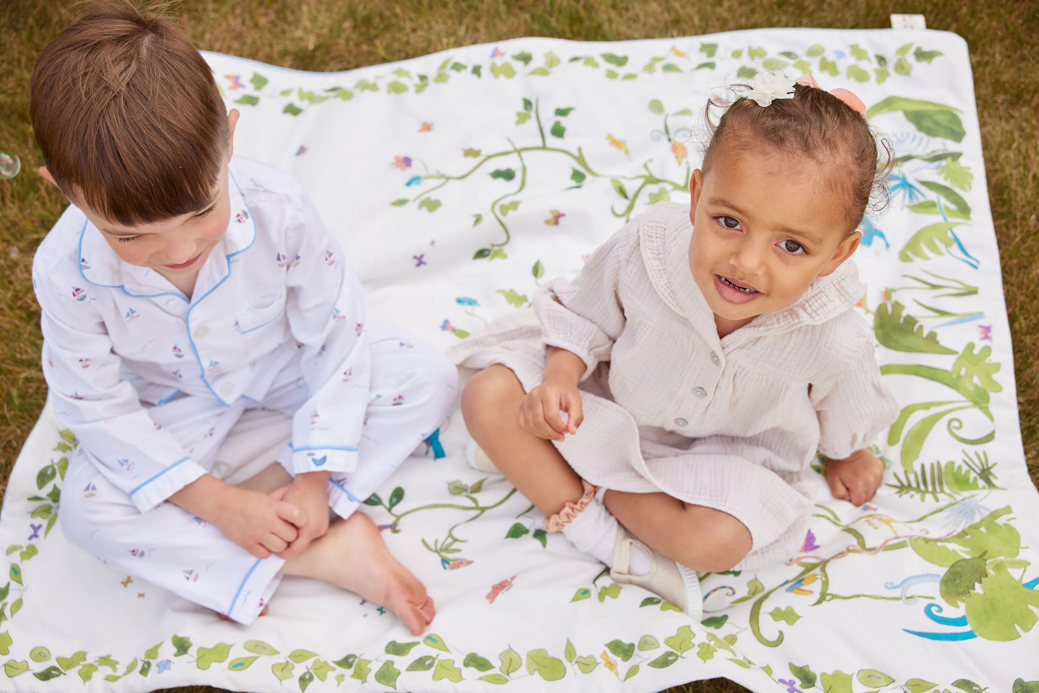 Tropical Chinoiserie Crib Quilt