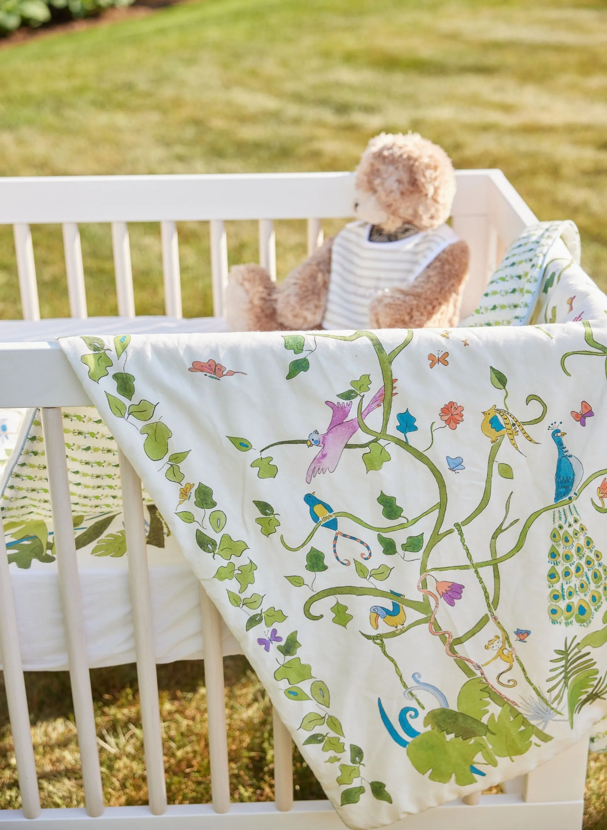 Tropical Chinoiserie Crib Quilt