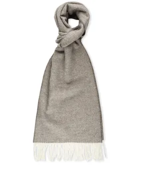 Twill Wool Scarf-Beige