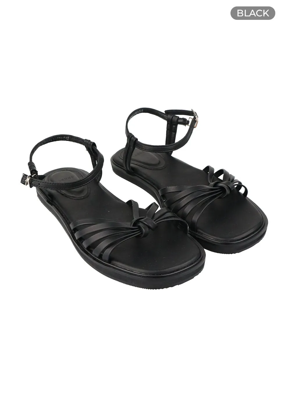 Twist Strap Faux Leather Sandals OY409