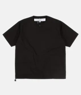 Uniform Bridge Cotton Henley Short Sleeve Shirt - Black