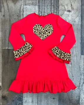 Valentines Day Red Leopard Dress