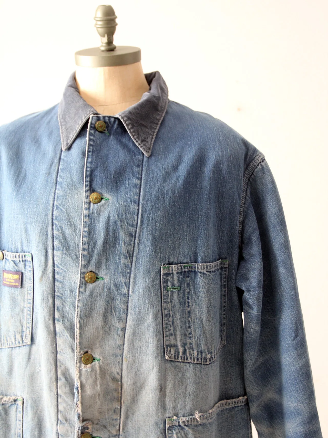 vintage distressed denim chore coat