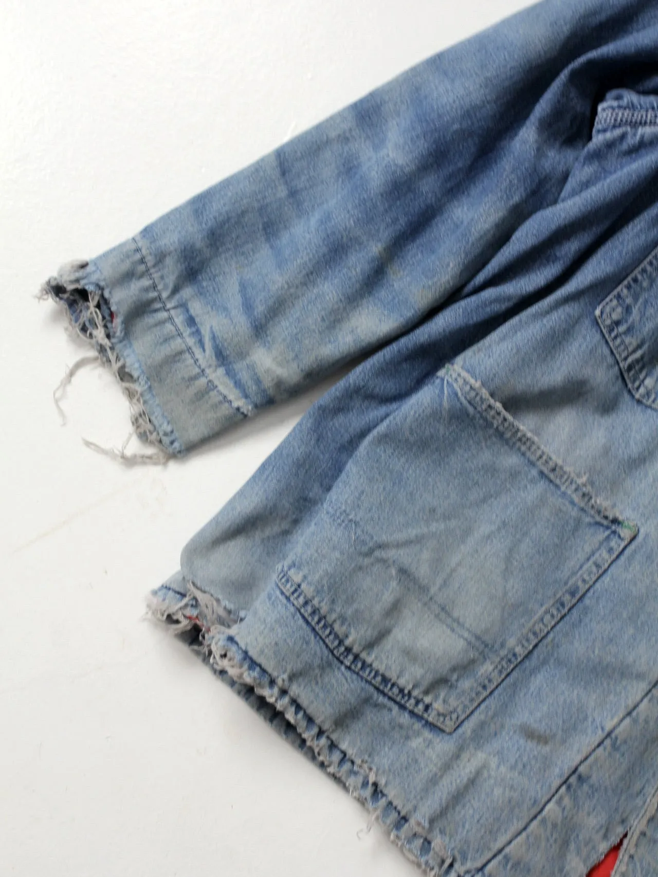 vintage distressed denim chore coat