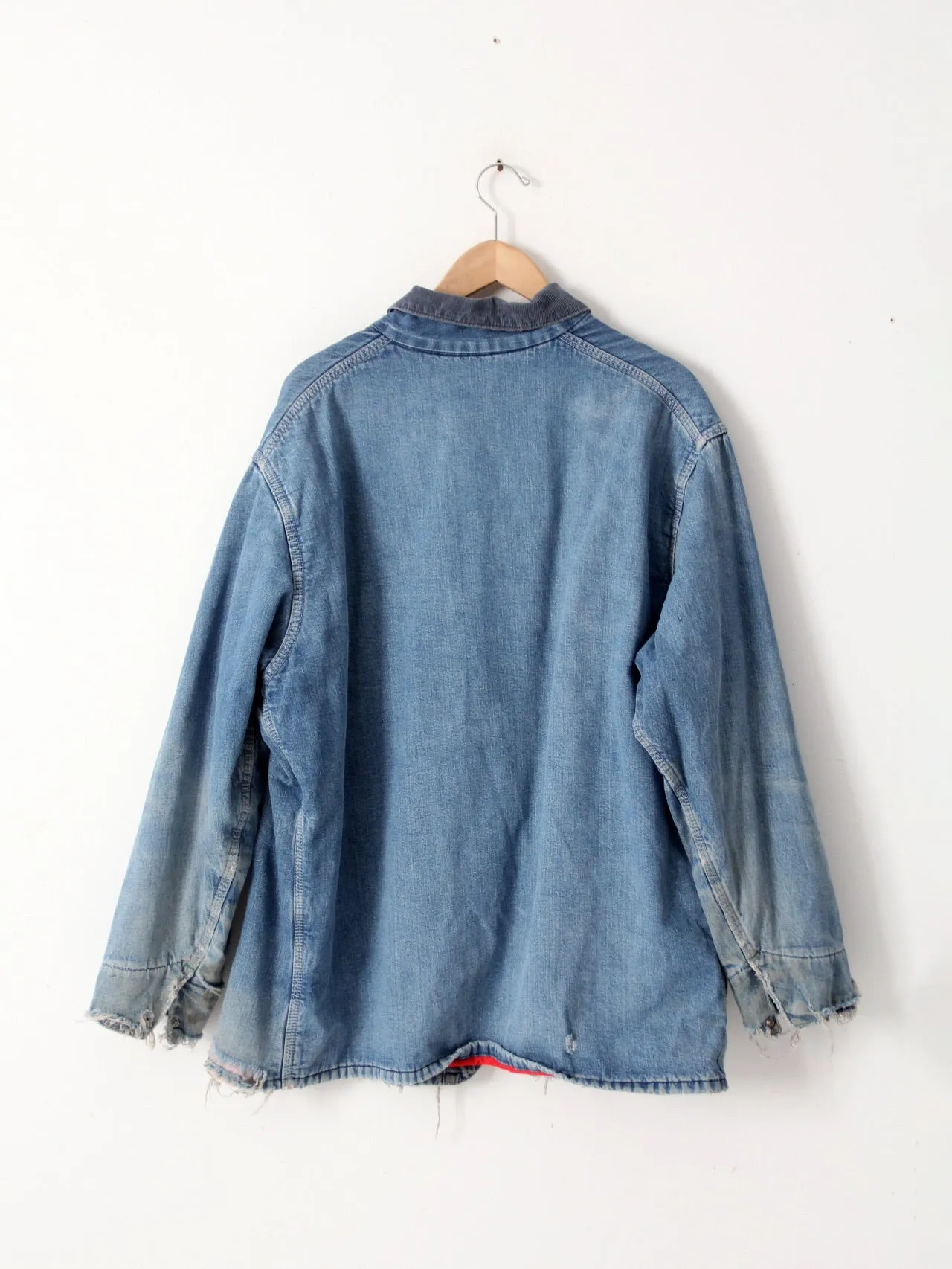 vintage distressed denim chore coat