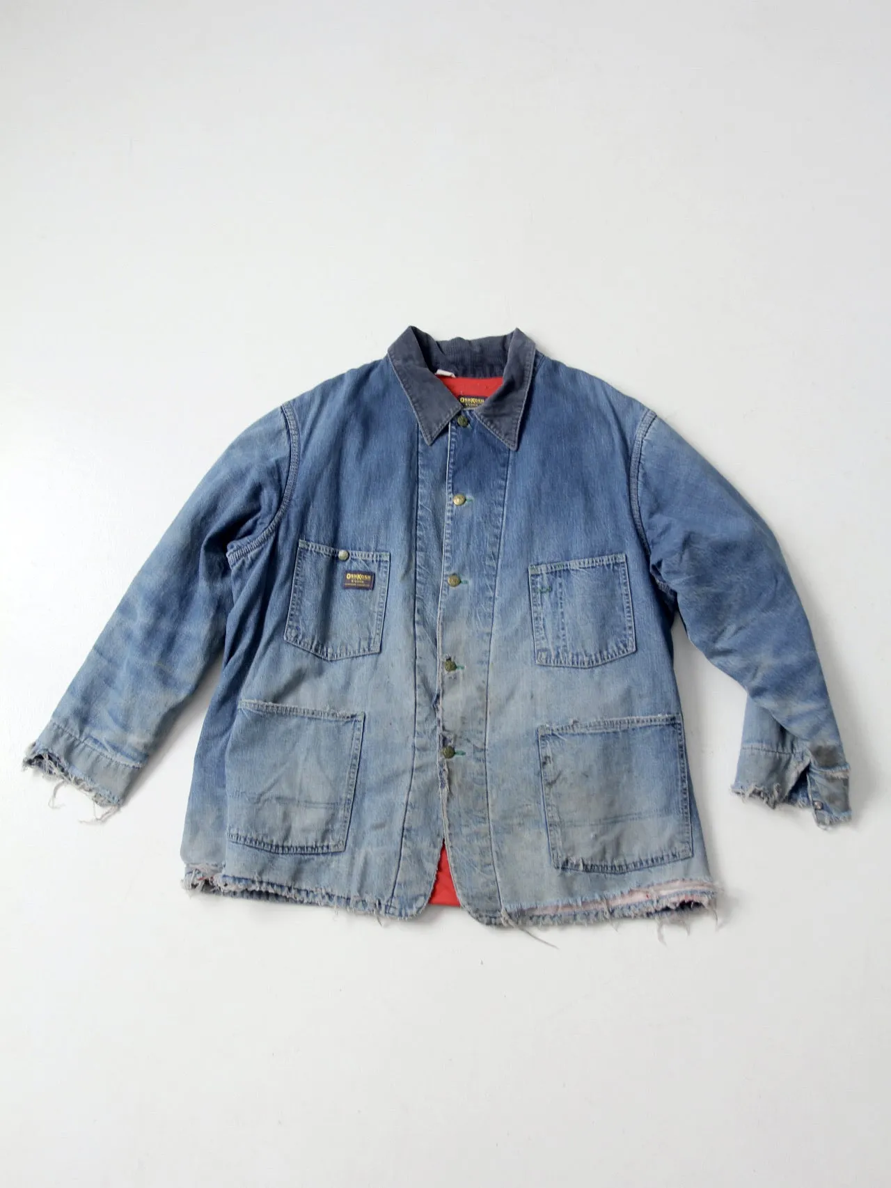 vintage distressed denim chore coat