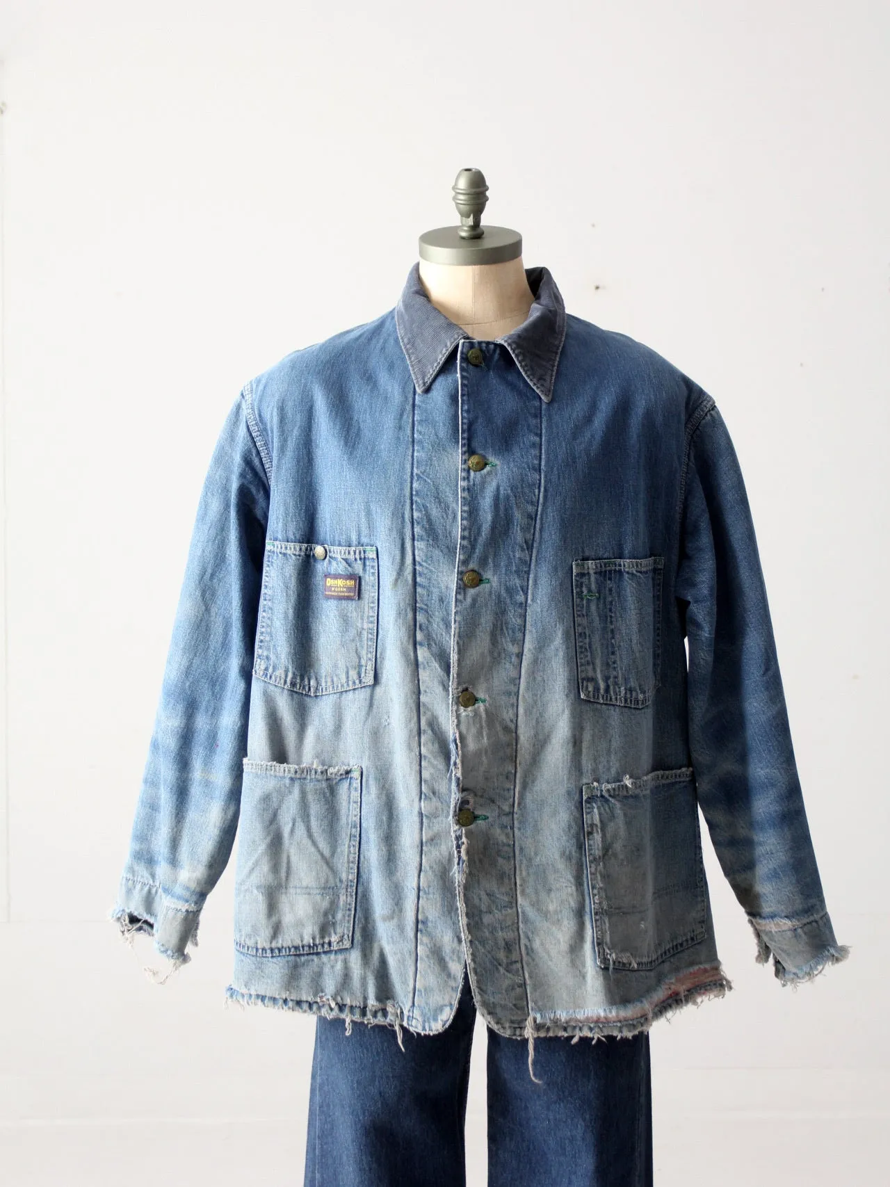 vintage distressed denim chore coat