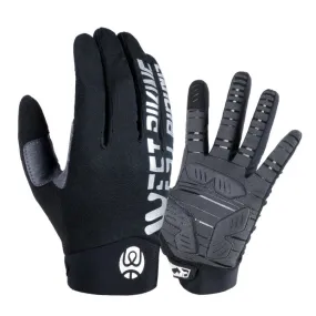 WEST BIKING YP0211214 Long Finger Shock Absorption Non-Slip Touch Screen Gloves Cycling Sports Gloves, Size: XL(Black)