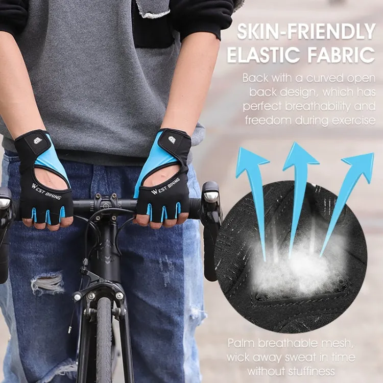 WEST BIKING YP0211217 Cycling Breathable Silicone Palm Gloves Fitness Training Wrist Guard Sports Gloves, Size: L(Dark Gray)