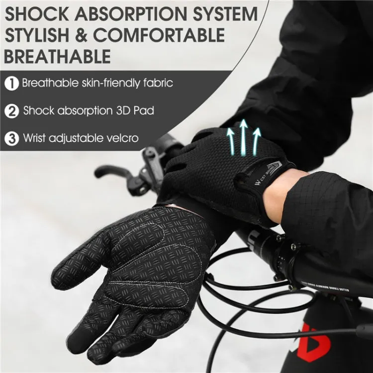 WEST BIKING YP0211223 Full-Finger Gloves For Cycling Shock Absorption Non-Slip Touch Screen Gloves, Size: XL(Red)