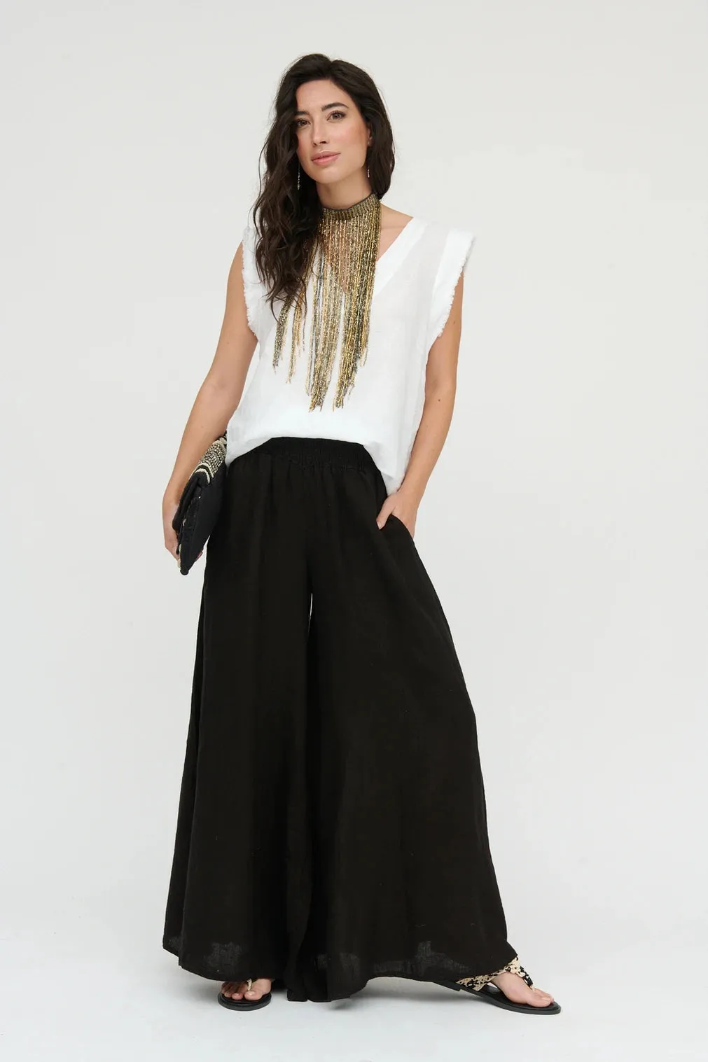 Wide Leg Linen Pants