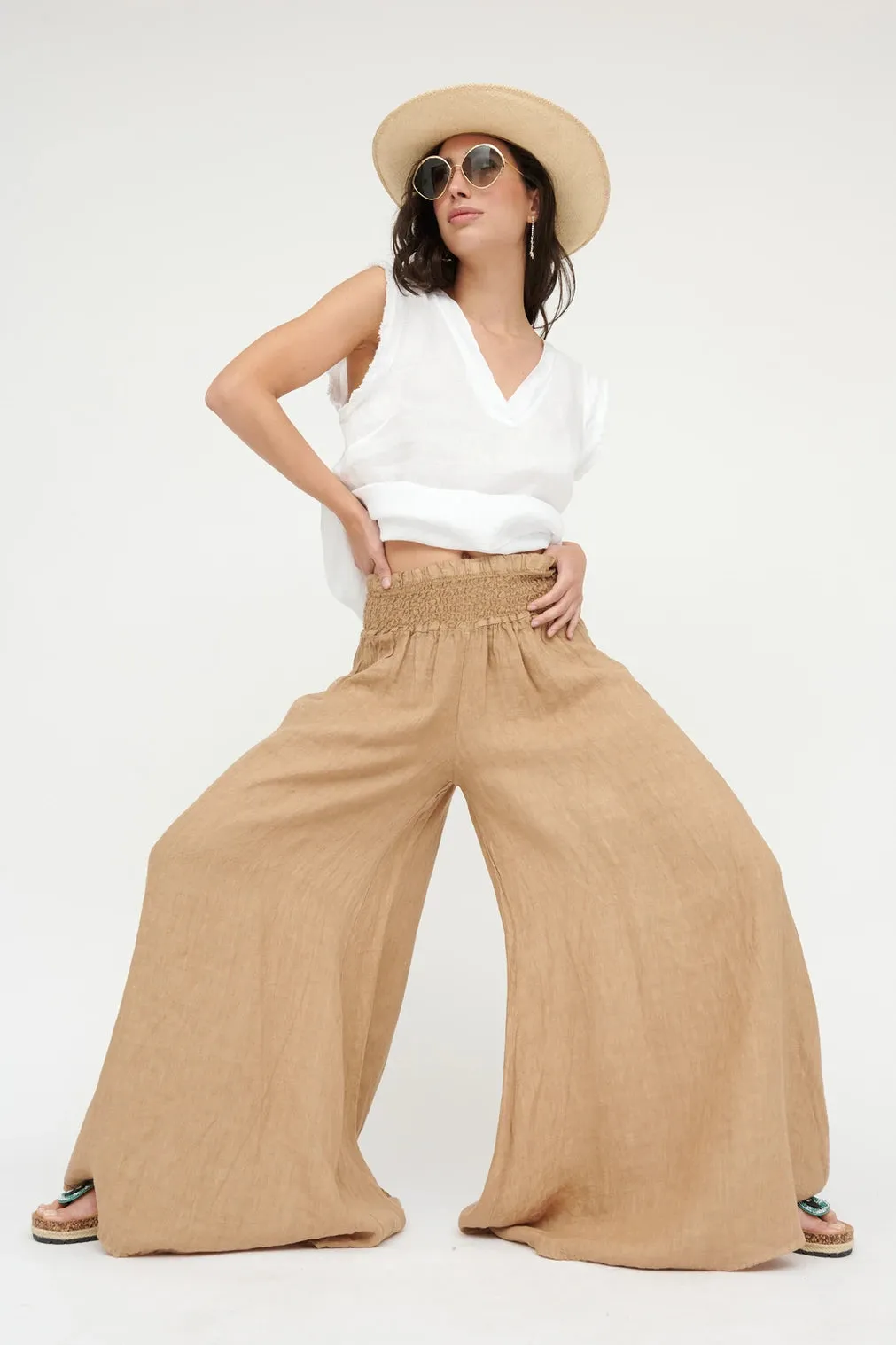 Wide Leg Linen Pants