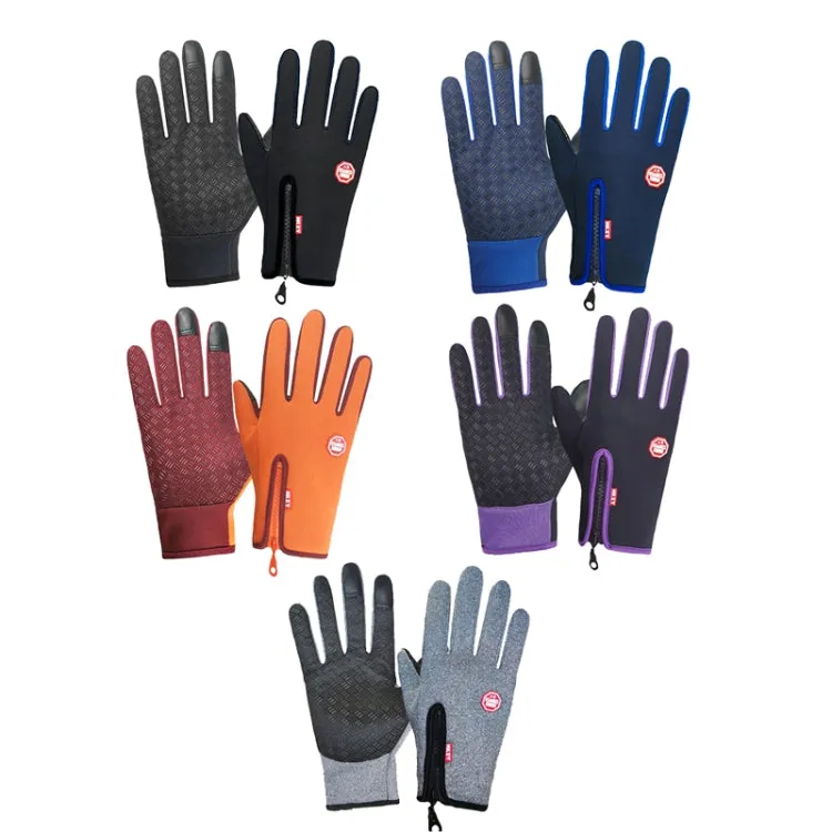 Winter Outdoor Riding Sports Waterproof Touch Screen Glove, Size: XXL(H043 Orange)