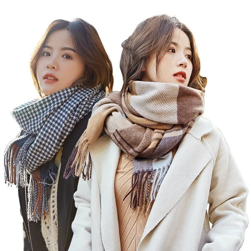 winter warm thicked blanket scarves For ladies