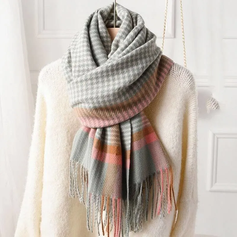 winter warm thicked blanket scarves For ladies