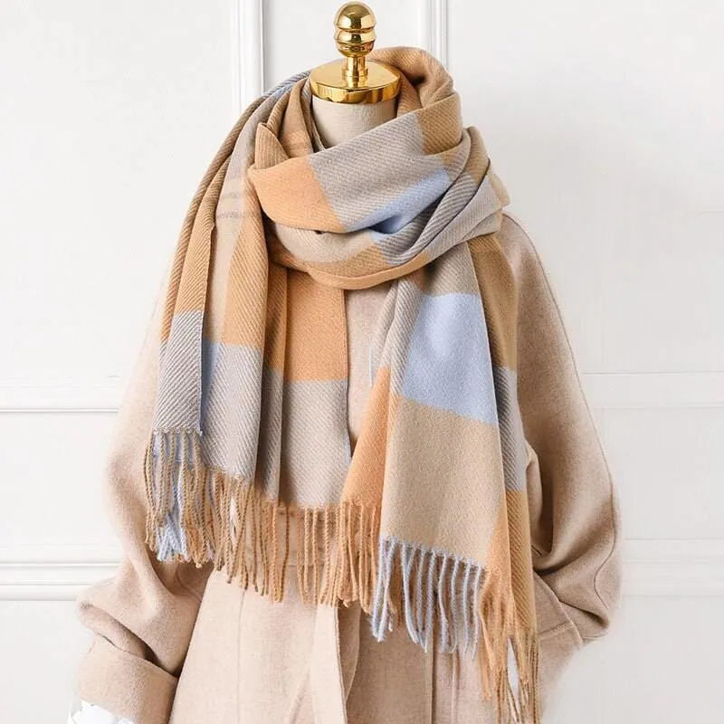 winter warm thicked blanket scarves For ladies